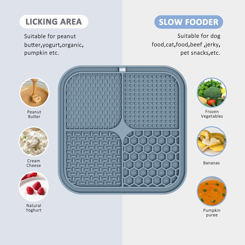 ChefAide 2 Pack Lick Mat for Dogs,Cats,Upgraded 8.5×8.5 inches Licking Mats with Suction Cups,Slow Feeder Licking Pad for Anxiety Relief and Boredom Reducer,Suitable for Dog Training Set 9 - Image 3